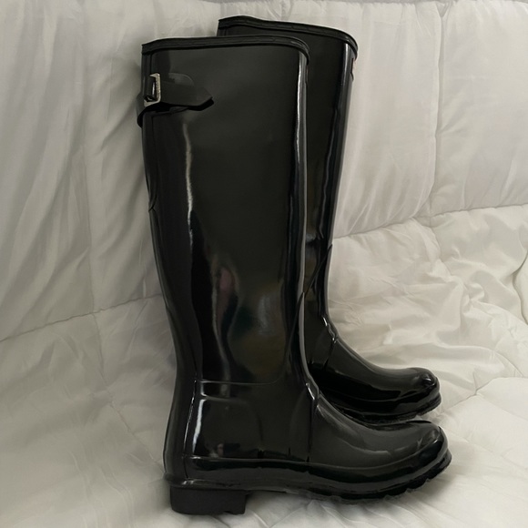 Hunter Original Back Adjustable Gloss Boots - Picture 2 of 3